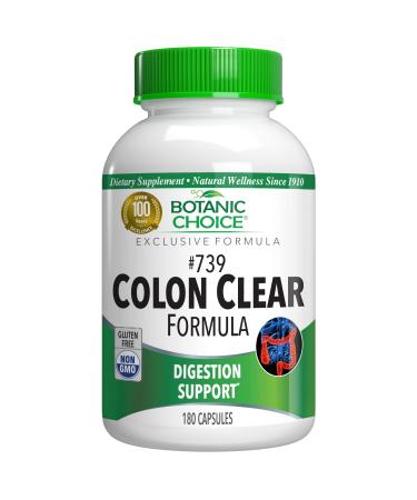 Botanic Choice - No. 739 Colon Clear Formula Superior Colon Cleanse and Intestinal Cleanse to Support Regular Bowel Movements 180 Capsules 180 Count (Pack of 1)