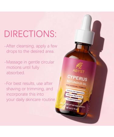 Pure Cyperus Rotundus Oil for Hair Removal Care 2 fl oz - Natural Hair Growth Inhibitor to Slow Regrowth for Face & Body Soothes Skin After Shaving & Waxing Leaves Skin Smooth (1 Pcs) - Buy Online on GoSupps.com