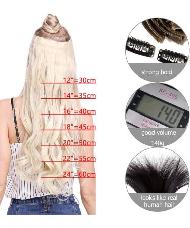 8Pcs Clip in Hair Extensions Synthetic Curly Wavy Hair Pieces - 17 Inch #Bleach Blond - Buy Online on GoSupps.com