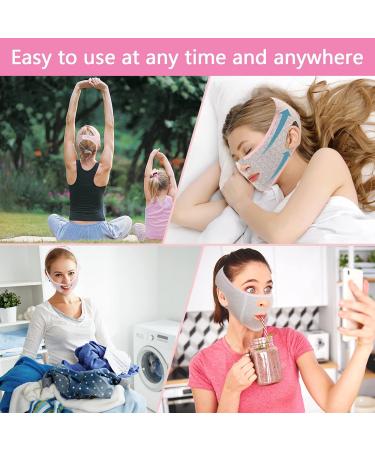 2Pcs Beauty Face Sculpting Sleep Mask - Reusable V Line Shaping & Lifting Masks (Pink) | International Shipping - Buy Online on GoSupps.com