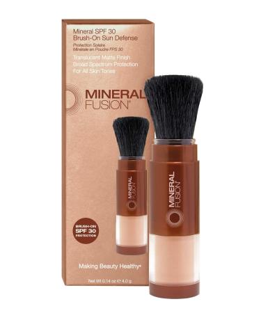Mineral Fusion Brush-On Sun Defense, SPF 30, UVA and UVB Protection, No Parabens, Gluten Free, Vegetarian, No Phthalates, Hypo-allergenic 0.14 Ounce (Pack of 1) Facial Sunscreen