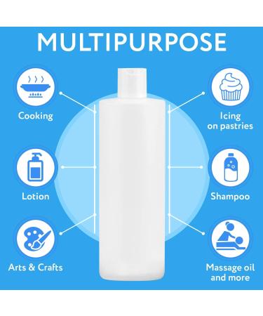 3 Pack 16oz Plastic Bottles with 6 Caps - BPA-Free & Latex-Free, Food-Grade for Shampoo, Body Wash, Sauces & More - Buy Online on GoSupps.com