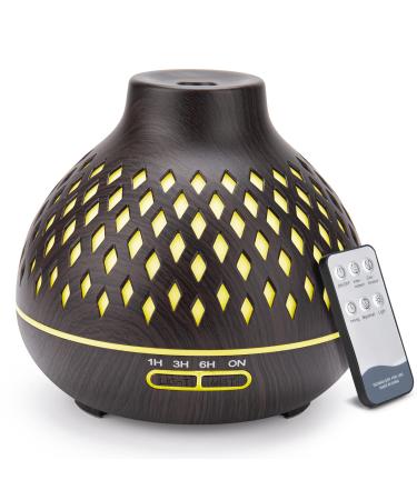 SPLITSKY 400ML Oil Diffuser Aroma Diffuser with Remote Control Essential oil diffusers Air scent Humidifier Electric Nebulizer with 7 LED Light Colors for Bedroom Home Dark