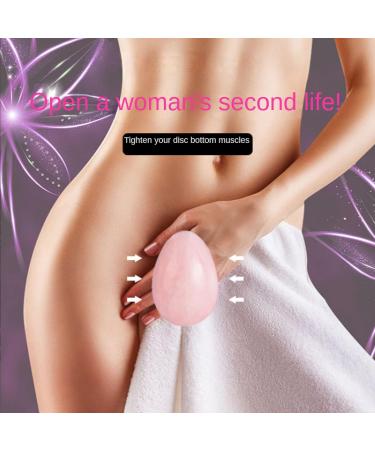 100% Pure Natural Rose Quartz Egg Set | Kegel Exercise Balls & Massage Balls | Black L Enhance Your Wellness & Intimacy - Buy Online on GoSupps.com