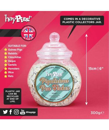 HAYPIGS Pigalicious 300g Pea Flakes: Guinea Pig, Hamster, Rat & Rabbit Treats | Boredom Breaker | Guinea Pig Gifts Jar - Buy Online on GoSupps.com