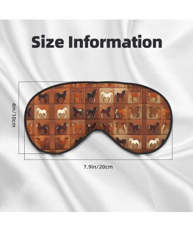 Brown Horse Print Unisex Sleep Eye Mask | Soft Comfort Eye Shade for Travel Yoga & Shift Work - Buy Online on GoSupps.com