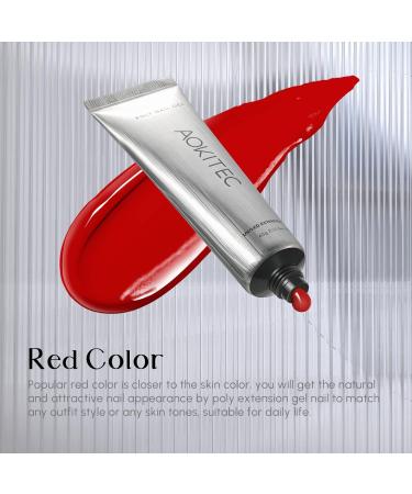 60ml Red Poly Extension Nail Gel - Quick Building UV Nail Gel for Salon & DIY Nail Art - Buy Online on GoSupps.com