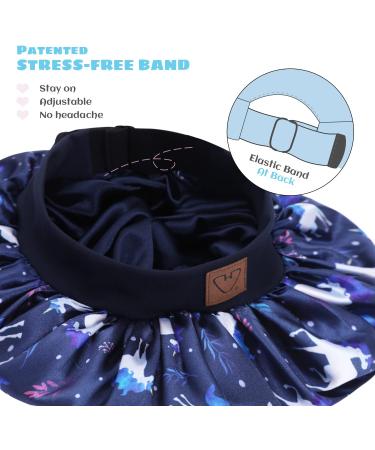 Kids Satin Bonnet Sleep Cap for Curly Hair - Adjustable Silk Hair Cap for Baby/Toddler - Unicorn Design - Ages 1-8 - Buy Online on GoSupps.com