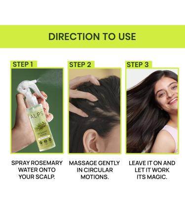 Alp.s Goodness Rosemary Water Spray For Hair Growth (200 ml) | Hair Spray for Regrowth | Rosemary Hair Mist | Adds Shine | Helps Reduce Hairfall | Strengthens Hair | Suitable For All Hair Types - Buy Online on GoSupps.com