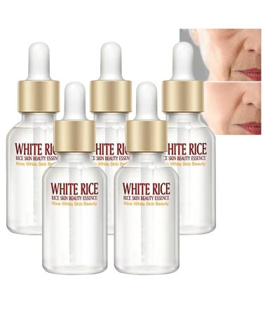 S rum Visage claircissant Anti-rides Au Riz Essences De Riz Blanc Essences De Riz Hydratantes Et Nourrissantes L'acide Hyaluronique Resserre Les Pores Convient Plupart Des Types (5pcs)