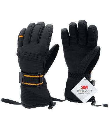 VIHIR Winter gloves Ski gloves men & women thermal gloves waterproof touchscreen 3M thinsulates warm bicycle gloves ice fishing skiing cycling snowboard windproof ski handhole L black - Buy Online on GoSupps.com