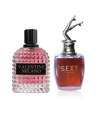 Women's Perfume Combo Set Milano Women&Sexy for Women Floral Fruity Fragrance Eau De Parfum Elegant 100ml Bottle Natural Spray Each for Daily Used Milano&Sexy for Women