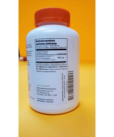 BulkSupplements.com Ashwagandha Extract Capsules - 240 Veg Capsules (Pack of 1) - Buy Online on GoSupps.com