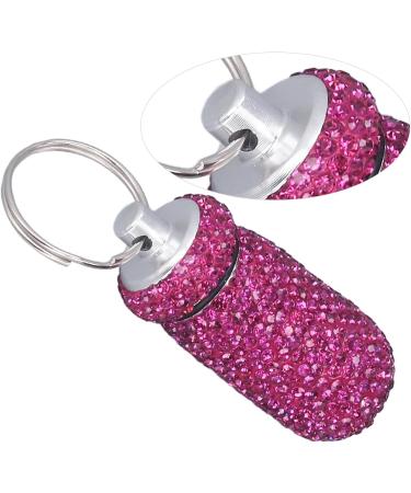 Drug Case Water Resistant Rhinestone Pocket Drug Holder Aluminum Alloy Portable Purple for Outings - Buy Online on GoSupps.com