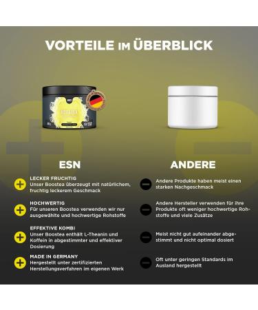 ESN Boostea | Infused Ice Tea Lemon 2 x 200g | Vegan Caffeine Booster | Free Shaker | Quality Made in Germany - Buy Online on GoSupps.com