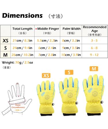 TRIWONDER Thermal Fleece Ski Gloves for Kids - Yellow Warm Winter Snowboard Gloves (XS 3-5 Years) - Buy Online on GoSupps.com