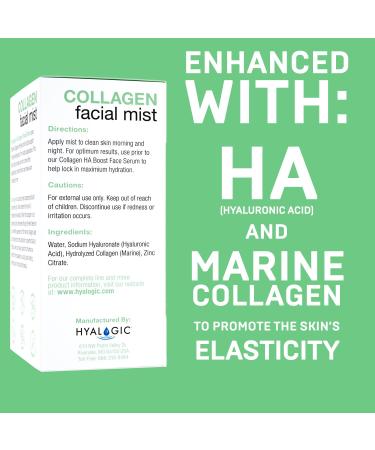 Hyalogic Collagen Facial Mist - Hydrating Hyaluronic Acid Face Spray 2oz | Premium Spa-Grade Skin Moisturizer - Buy Online on GoSupps.com
