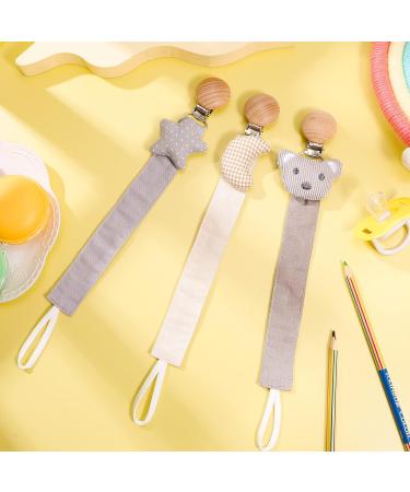 Kunandroc 3 Pcs Baby Dummy Clips | Soother Chain Holder Pacifier Strap for Girls Boys - Buy Online on GoSupps.com