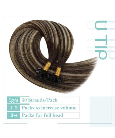 Youngsee Bonding Extensions | Real Hair Ombre 55cm Remy Hair Extensions - Brown & Blonde Balayage - U Tip Keratin | 50g #4/18/4 - Buy Online on GoSupps.com
