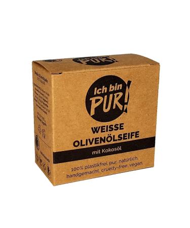 Ibinpur White Olive Oil Soap 2x90g - Natural Perfume-Free Allergen-Free Nourishing Soap for Skin Hair & Shave - Eco-Friendly Plastic-Free Packaging - Buy Online on GoSupps.com
