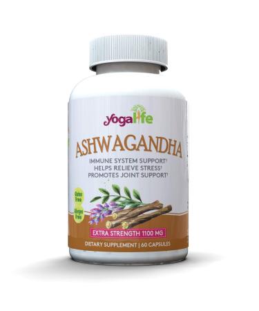 YOGA LIFE Ashwagandha Capsules Immune System Support Helps Relieve Stress Promotes Joint Support High Potency 1 100 mg 60 Capsules 30 Servings Multi