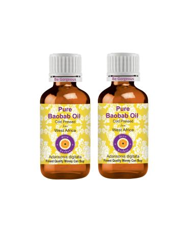 DEve Herbes Pure Baobab Oil (Adansonia Digita) natural therapeutic quality cold -pressed (Pack of Two) 100ml X 2 (6.76 OZ) 100 ml (2 -pack)