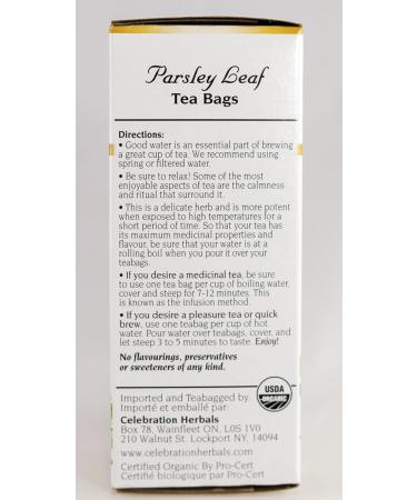 Celebration Herbals Parsley Leaf Tea Bags - 24 Count - Buy Online on GoSupps.com