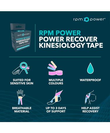 RPM Power Kinesiology Tape (Classic) - Latex-Free Water-Resistant Sports Tape for Muscles & Joints - Blue, Ideal for Muscle Aches & Rehabilitation - Buy Online on GoSupps.com