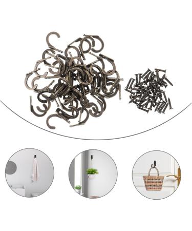 PRETYZOOM 50pcs Hook up Retro Keychain Coat Hooks Wall Hooks for Coats Hanging Hooks Furniture Wall Hanging 2.2X1.7cm Assorted Color - Buy Online on GoSupps.com