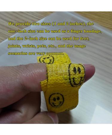 Self Adhesive Bandage Wraps | Elastic Self Sticking Bandage Tape - 2 Inch & 1 Inch (4 PCS - Buy Online on GoSupps.com