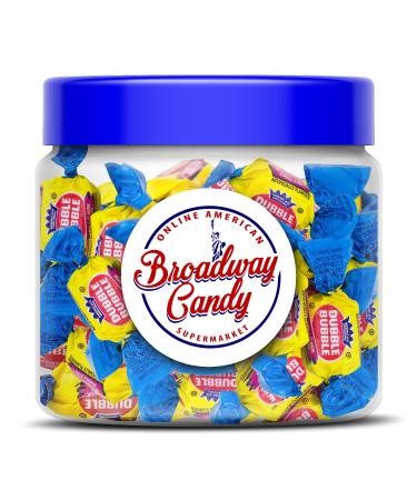 Broadway Candy Sweets Jar 350g - Dubble Bubble Original Flavour Bubble Gum - Individually Wrapped American Sweets - Approximately 50 Pieces