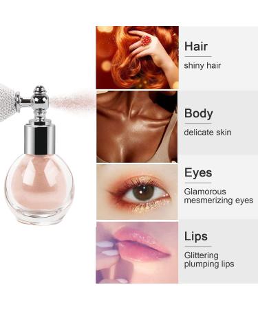 Shimmering Body Glitter Spray - Nude Pink Highlighter for Hair, Face & Body - High Gloss Makeup Sparkle - Buy Online on GoSupps.com