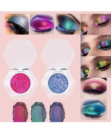 Adriana Nicole Cosmetics Ethereal Single Eyeshadow - Green Color-Shifting Double Chrome with Glitter - Buy Online on GoSupps.com