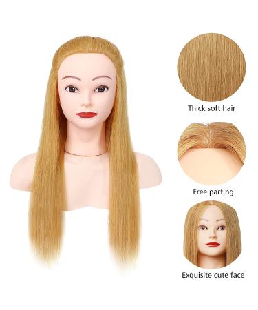 LNASI 24-26 Human Hair Mannequin Head for Cosmetology Training - Strawberry Blonde - Buy Online on GoSupps.com