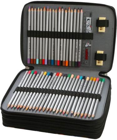 YZK 200 Slots Colored Pencil Case-Twill Oxford Pencil Holder with Zipper Closure Colored Pencil Orangizer for Watercolor Pens or Makers Large Capacity Pencil Case for Artist or Student (Black Flower) A Black Flower 200 Slots - Buy Online on GoSupps.com