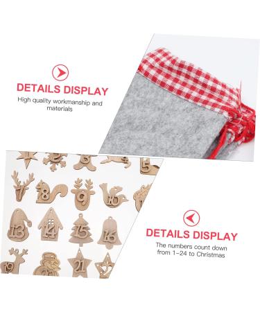 KONTONTY 1 Set Christmas Calendar Bag Christmas Cloth Bags Diy Advent Calendar Bags Xmas Drawstring Bags - Buy Online on GoSupps.com