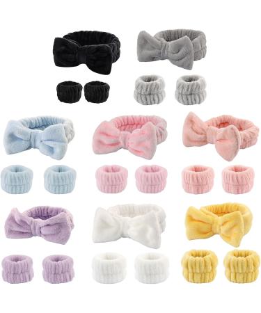 amangul 1set Elastic Women Shower Hairband & Wristband Cute Bowknot Plush Face Wash Hairband Home Makeup Headband Wristband(Black 3Piece Set) - Buy Online on GoSupps.com