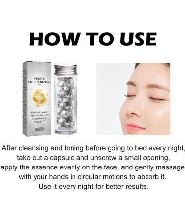 Fyearfly Facial Serum Capsules 60 Pieces Nicotinamide Capsules Skin Whitening Fading Spots Moisturizing Soothing Skin Care Capsules with 2 Storage Bottles - Buy Online on GoSupps.com