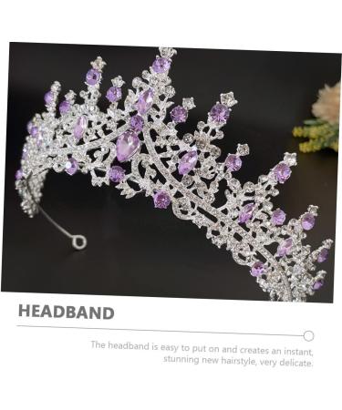 Purple Crystal Crown Tiara for Bridal Women Tiara Bridal Headpieces for Party Wedding Bridal Headband Bride Headdress Bridal Tiara Shiny Headband Wedding Bridal Hair Decor Tiaras 18X18CM Silver - Buy Online on GoSupps.com