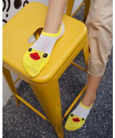 RATIVE Kids Girls Thin Flat Liner No Show Cotton Socks 10-Pack/Funny Animals - Buy Online on GoSupps.com