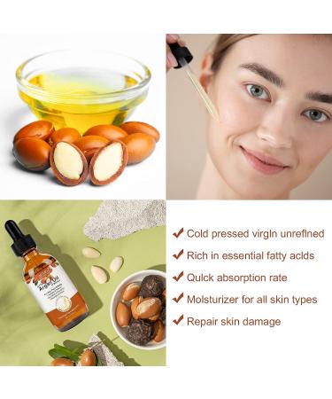 UEPETU Argan Oil for Hair & Skin - Pure Cold Pressed Morocco Argan Oil for Hydrating Dry Damaged Hair Growth and Moisturizing Scalp, Body, Face - Buy Online on GoSupps.com