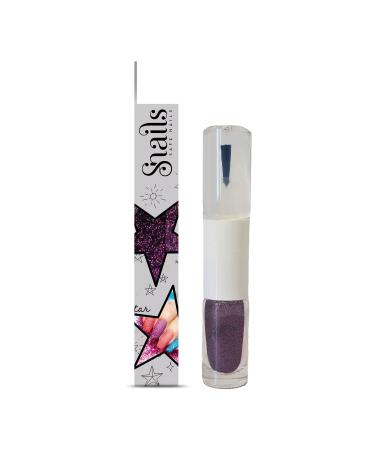 Snails 510218 Children's Glitter Nail Polish 2-in-1 Purple Top Coat & Glitter Powder Peel-Off Formula Removable Water-Based Safe Vegan