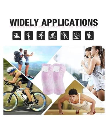 Beyonddraw Knee Compression Sleeve - Best Knee Brace for Men & Women | Sports & Outdoor Activities | 2 Pink Large - International Shipping Available - Buy Online on GoSupps.com
