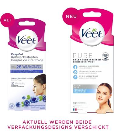 Veet Cold Wax Strips for Face - 20-Piece Set | Gentle Hair Removal | International Shipping Available - Buy Online on GoSupps.com