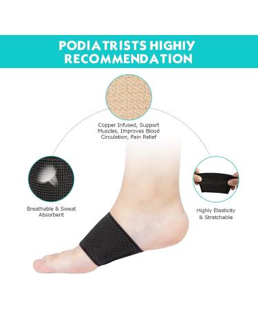 Arch support Sleeves Plantar Fasciitis Brace Compression Bands (2 Pairs) For Fallen Arches Flat Feet Bone Spurs High Arches Flat Arches Foot Pain Relief Copper Infused Wrap Straps For Women Men Medium Size - Buy Online on GoSupps.com