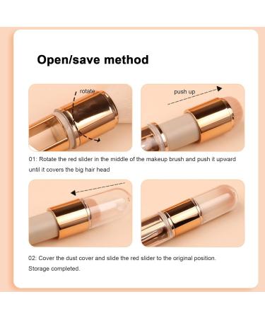 Retractable Powder Brush Retractable Foundation Brush | Cosmetic Brush Set | 5 in 1 Travel Powder Makeup Brush Portable Eyeshadow and Concealer Brushes for All Around Rose Gold - Buy Online on GoSupps.com