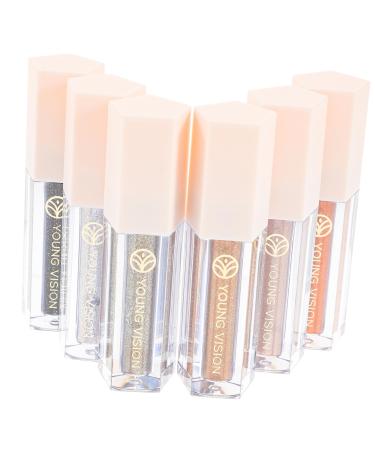 WOONEKY 6pcs Eye Shadow Set Metallic Eye Shadow Tear Stick Highlighter Miss Liquid Eyeshadow Brighten 1 count (Pack of 1) As Shown