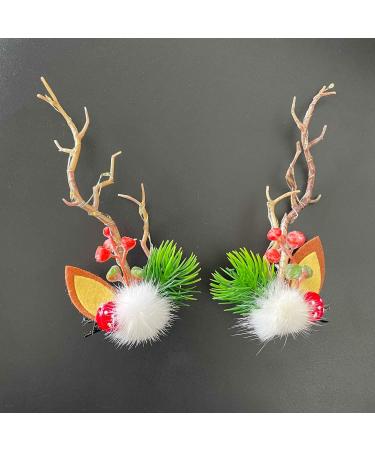 Clataly LED Christmas Hair Pins Simulation Tree Branch Hair Clips Light Up Flower Hairpin Hair Accessories for Women and Girls (Warm light A) - Buy Online on GoSupps.com