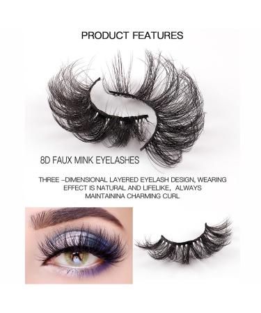 Fluffy Mink False Eyelashes - 7 Pairs Natural Russian Strip Lashes for DIY Volume Extension | Perfect for Valentine's Day - Buy Online on GoSupps.com