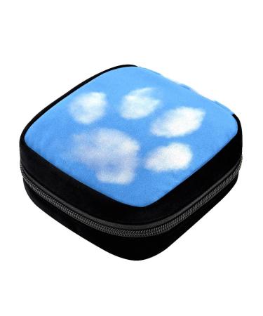 GIAPB Period Bag Sanitary Napkin Storage Bag Pad Holder for Period Makeup Pouch Paw Blue Background Color3292